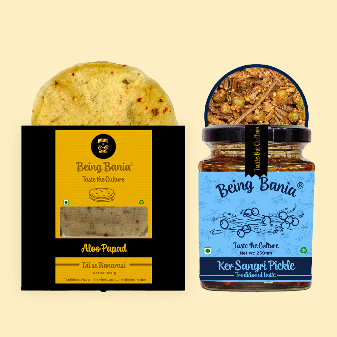 Aloo Papad and Ker Sangri Pickle Combo