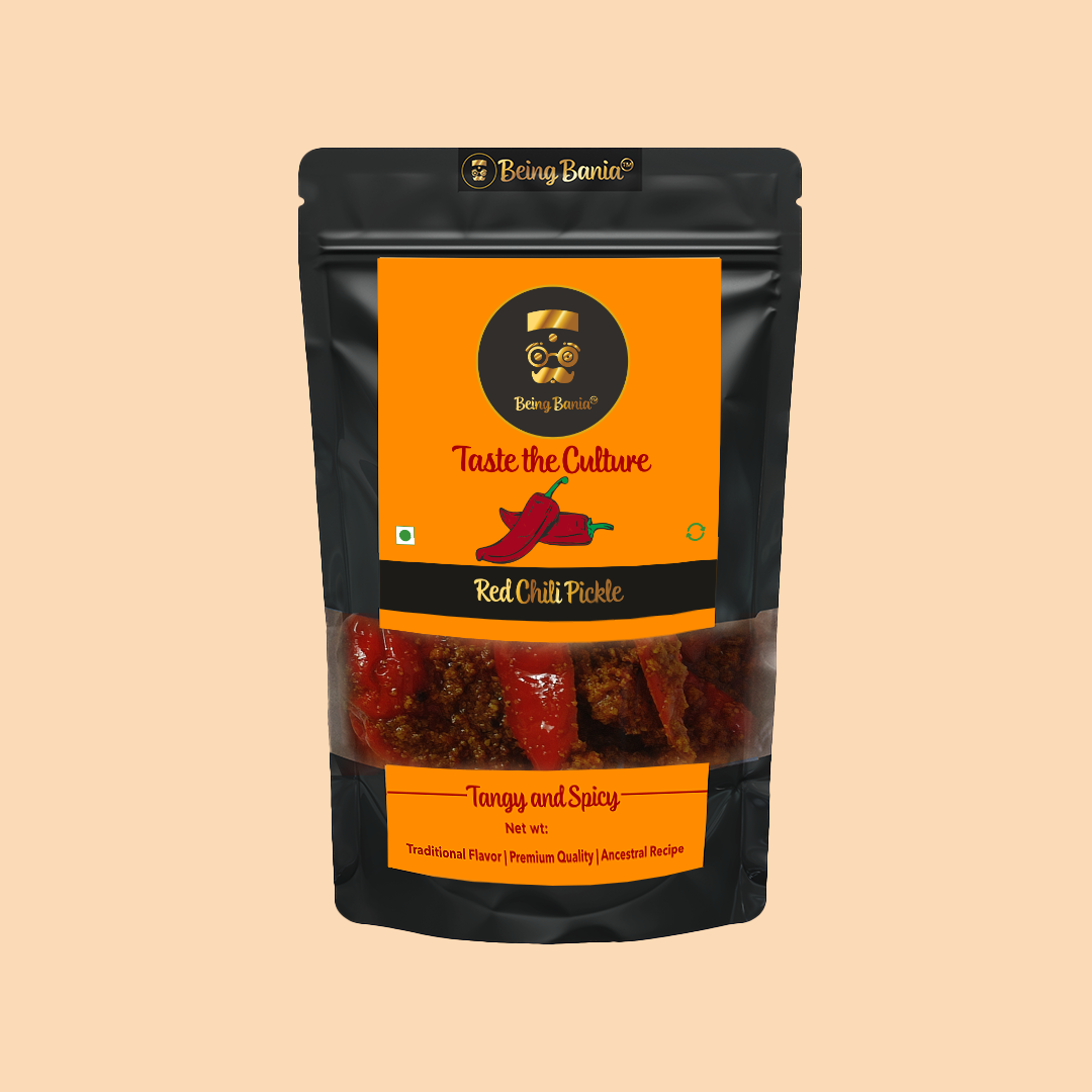 Stuffed Red Chilli Pickle | No Preservatives | 100% Natural