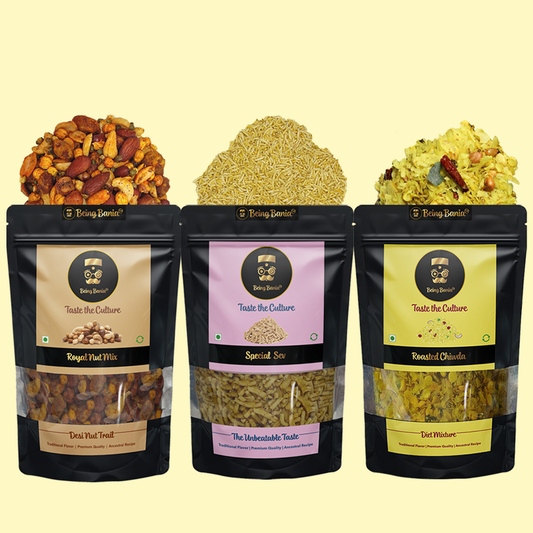 Snack Combo | Roasted Chiwda, Royal Nut Mix Namkeen, Special Sev Combo for a Perfect Treat | Perfect Party Mix | No Palm Oil