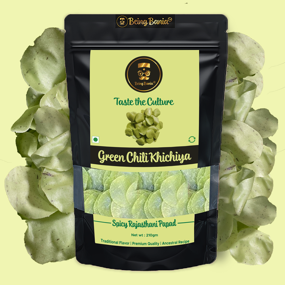 Green Chili Khichiya | Handmade & Homemade Spicy Rajasthani Rice Papad