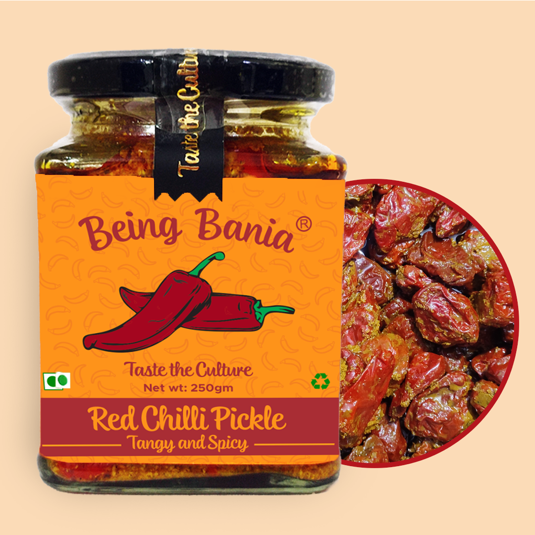 Stuffed Red Chilli Pickle | No Preservatives | 100% Natural