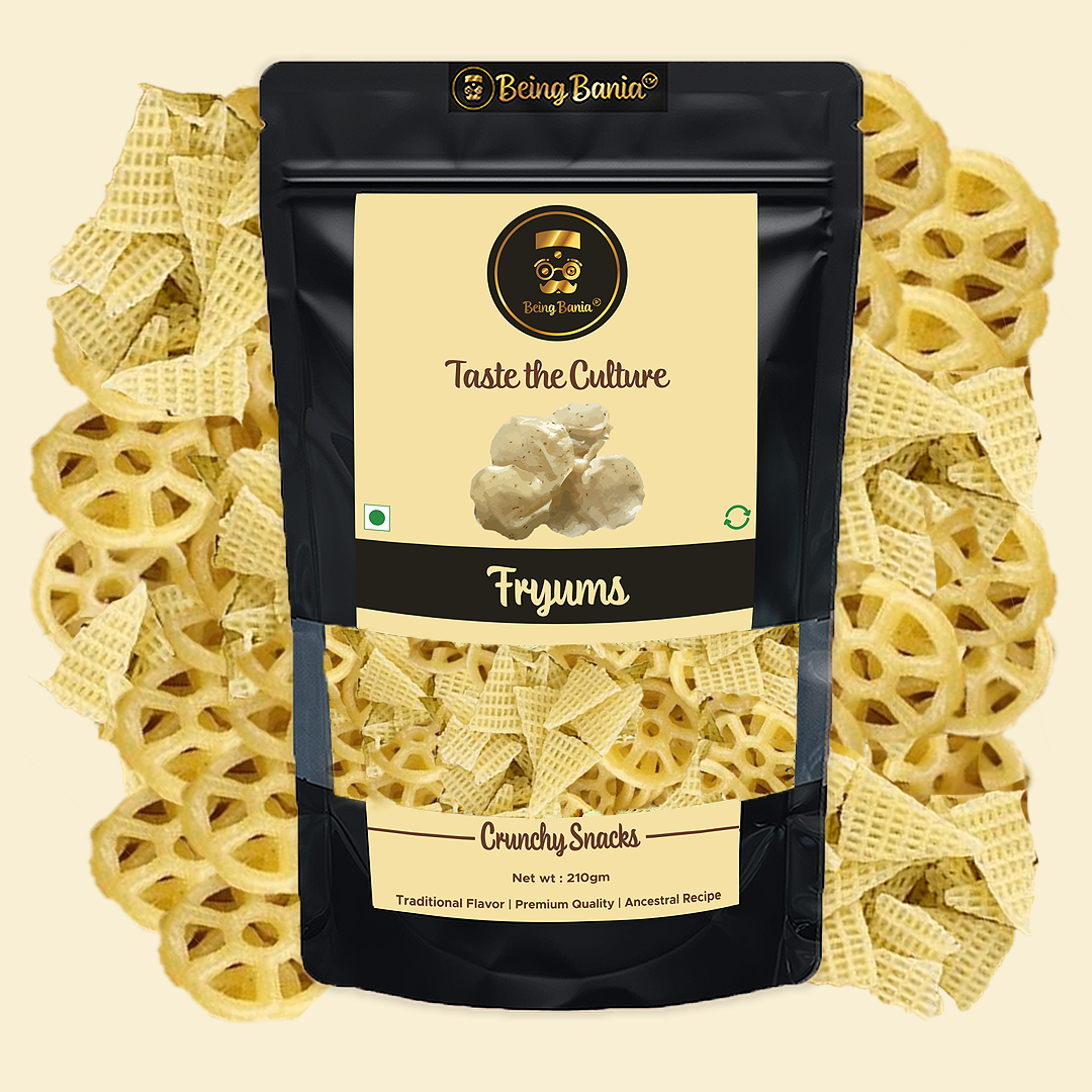 Being Bania Fryums | Triangle and wheel fryums | Mix fryums ready to fry