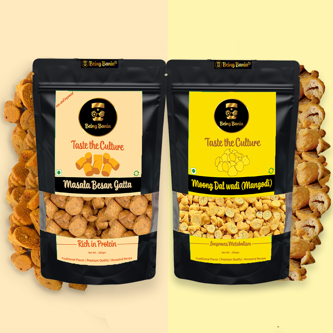 Rajasthani Protein Rich Combo - Besan Gatta and Moong Dal Mangodi