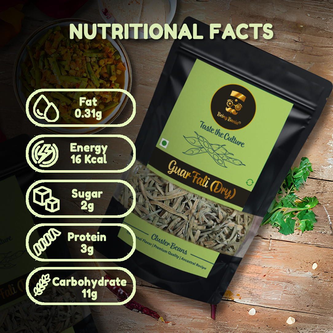 Rajasthani Guar Fali | Dry Vegetable | Cluster Beans | Free Recipe on Pack