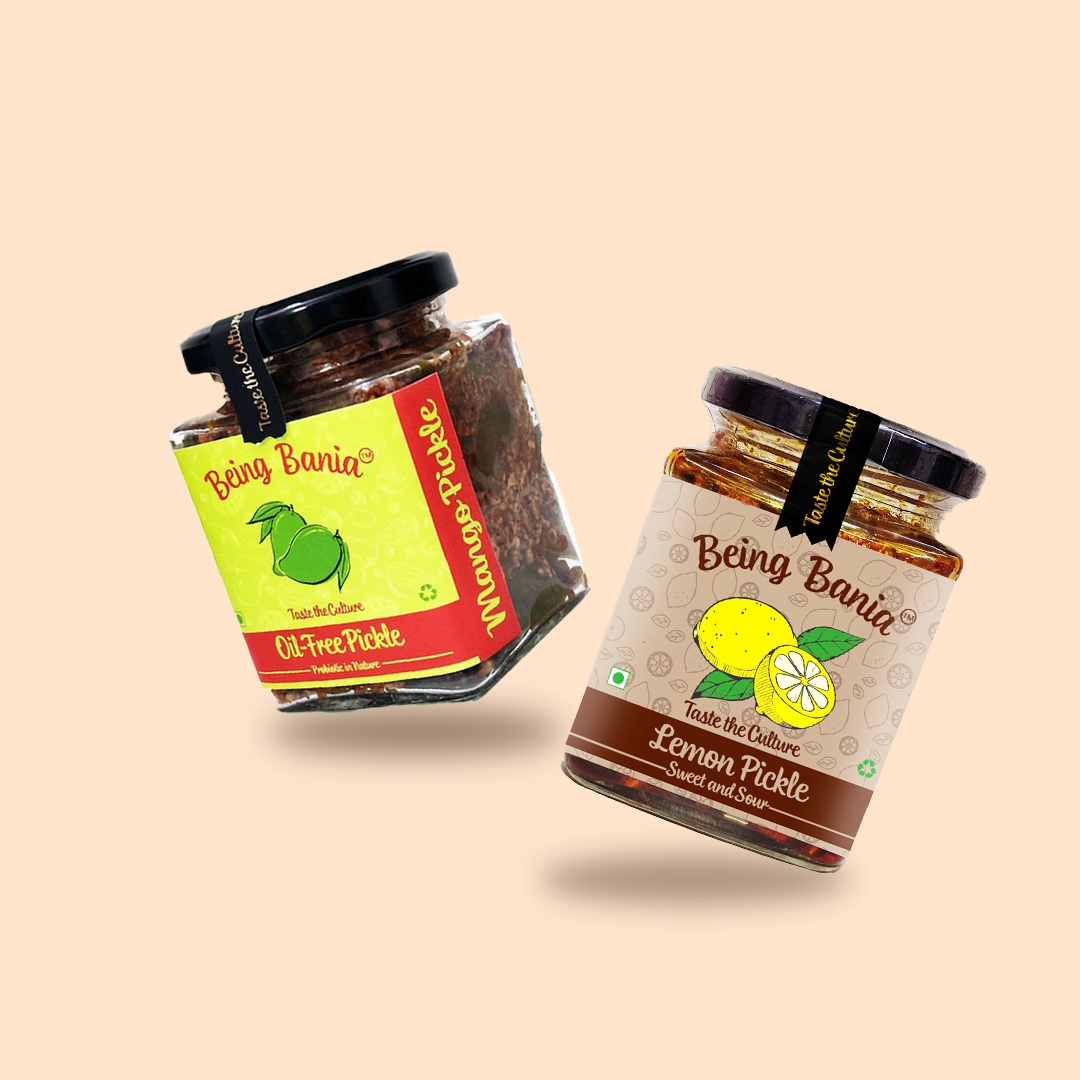 Oil Free Pickle Combo - Mango Pickle and Sweet Lemon Pickle | Homemade and Handmade Achar - 500g