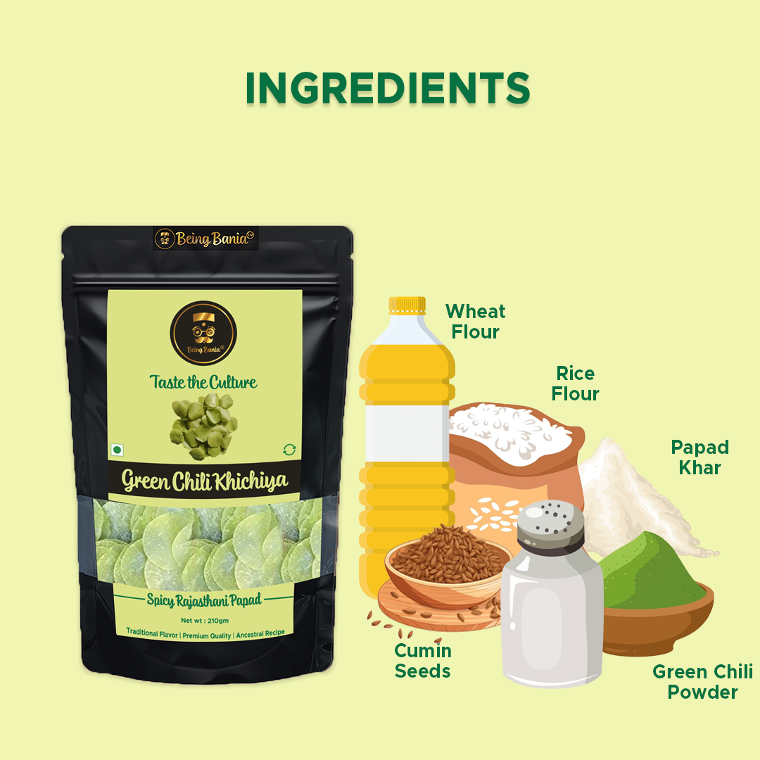 Green Chili Khichiya | Handmade & Homemade Spicy Rajasthani Rice Papad