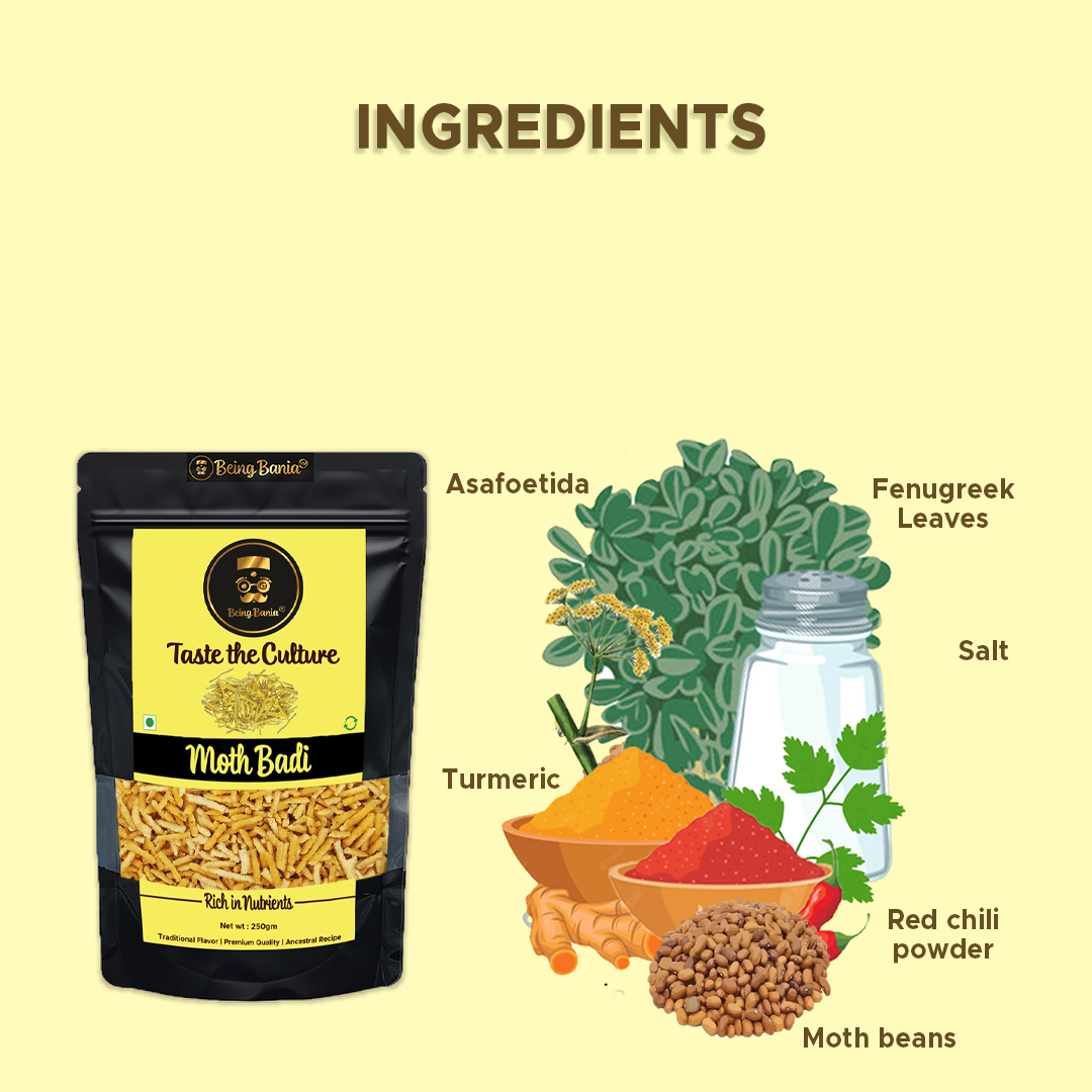Being Bania Moth Dal Wadi | Moth Badi | Rajasthani 100% Natural Dal Wadi