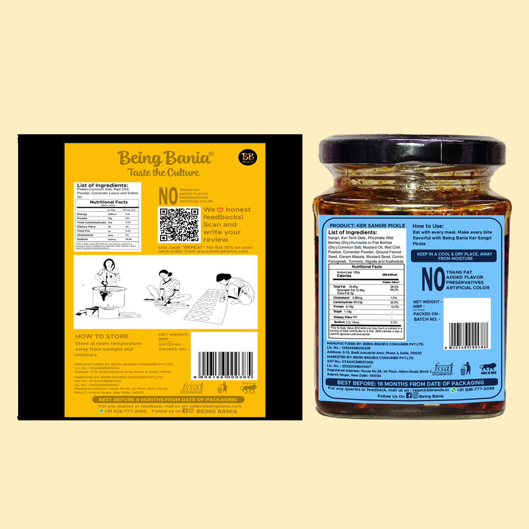 Aloo Papad and Ker Sangri Pickle Combo