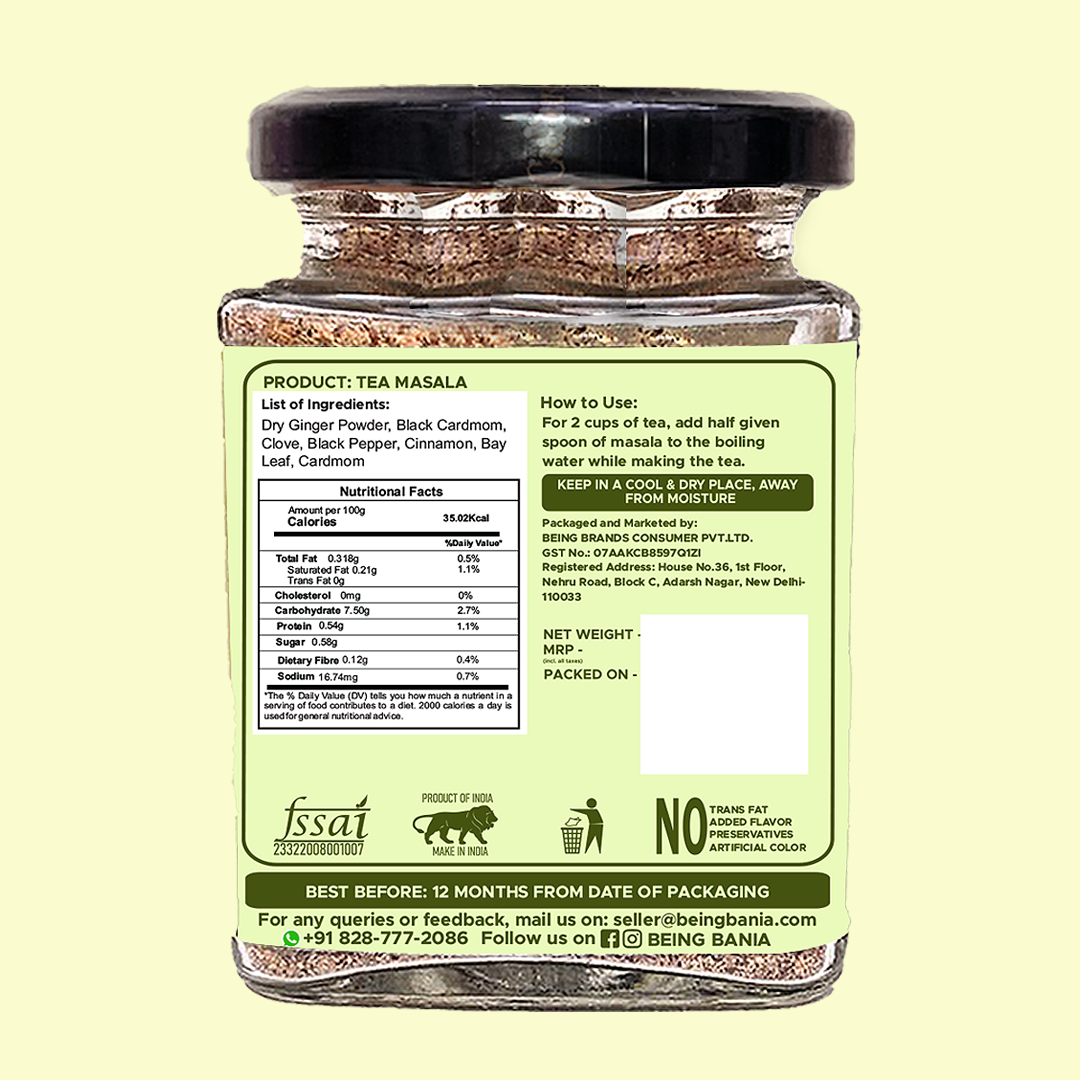 Tea Masala Powder with 7+ Spices | Immunity Booster and Masala Flavor