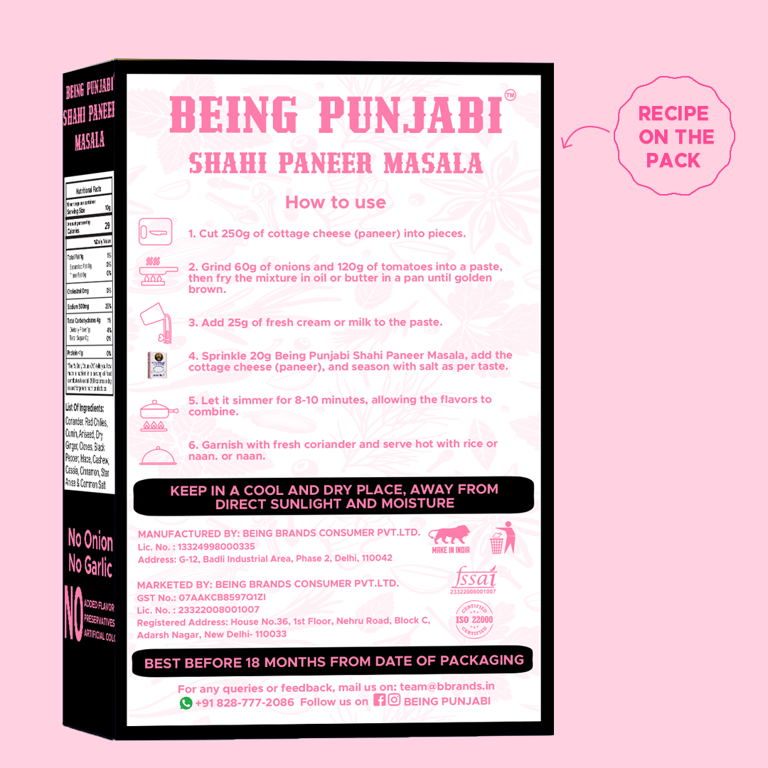 Being Punjabi Shahi Paneer Masala