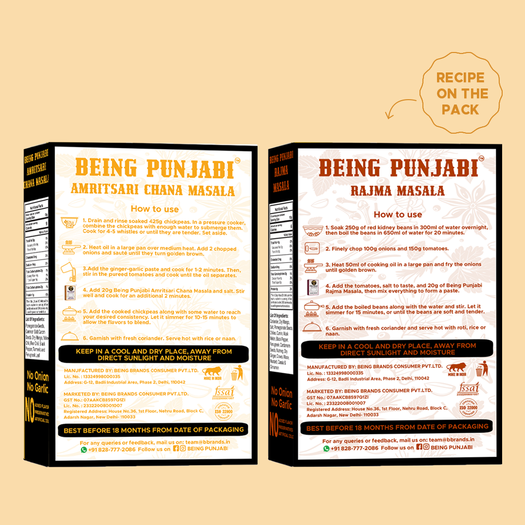 Being Punjabi Amritsari Chana Masala & Rajma Masala Combo