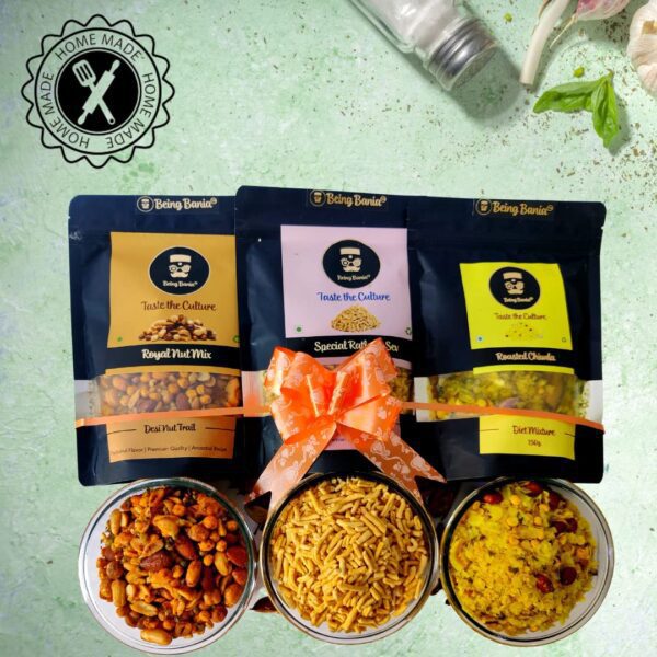 Snack Combo | Roasted Chiwda, Royal Nut Mix Namkeen, Special Sev Combo for a Perfect Treat | Perfect Party Mix | No Palm Oil