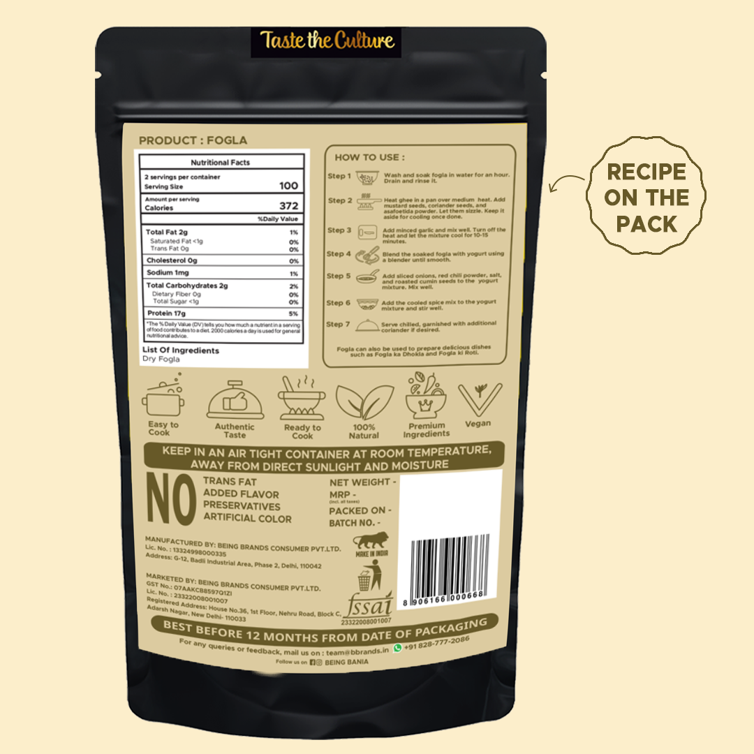 Being Bania Fogla | Natural | Vegan | Ready to Cook Mix | No Preservatives 100% Natural